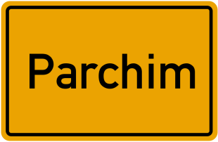 Ortsschild Parchim.