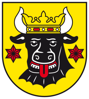 Stadt-Wappen von Lübz in Mecklenburg-Vorpommern.